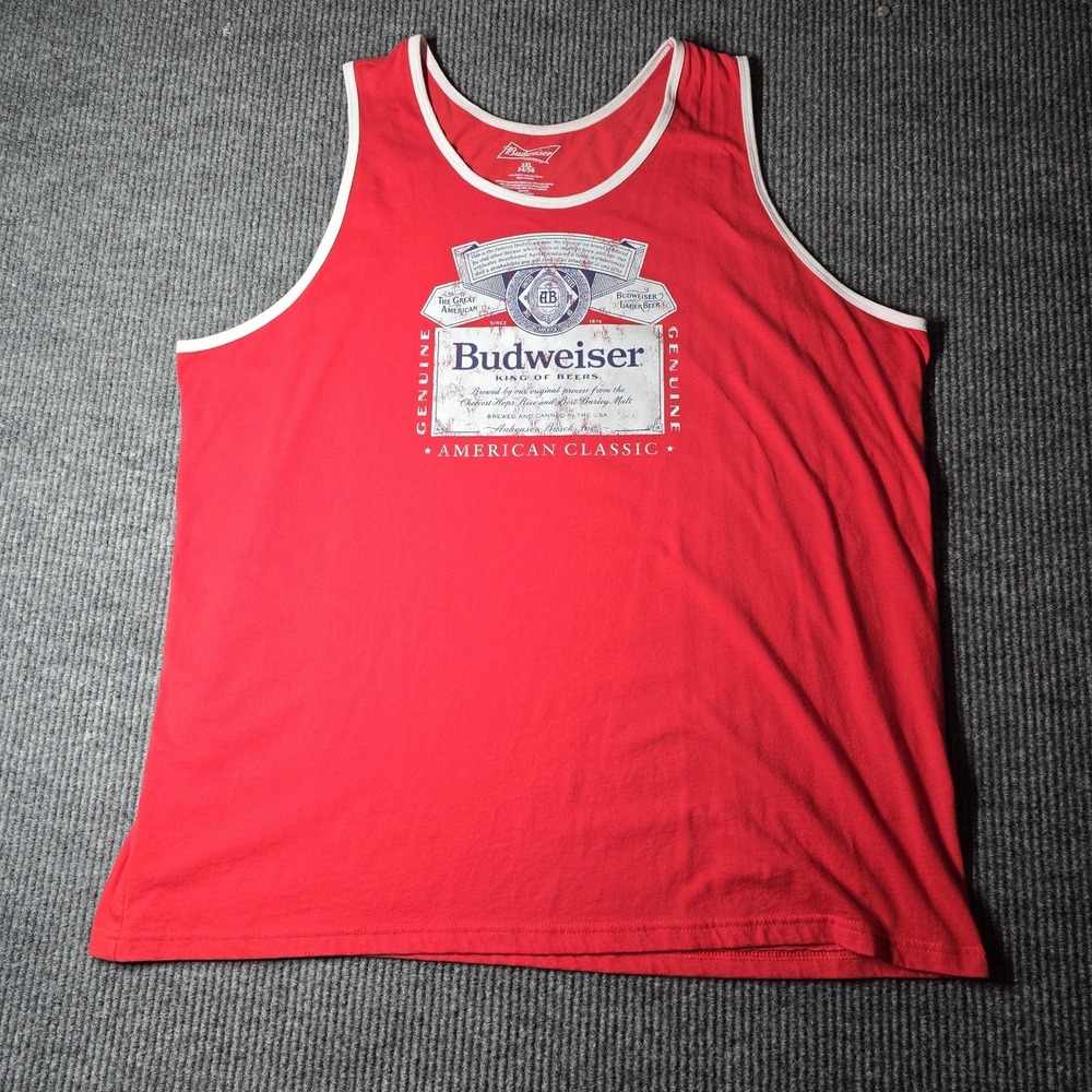 Mens Size 3XL Red Budwiser Tank Top